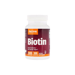 Jarrow Formulas, Biotin, 5,000 mcg, 100 Veggie Capsules