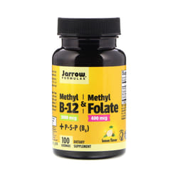 Jarrow Formulas Vitamin B-12 Methyl & Methyl Folate Lemon Flavour 100 Lozenges