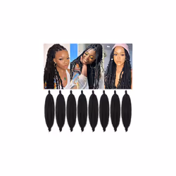24 Inch Pre-Separated Springy Afro Twist Hair 8 Packs Pre-Fluffed Spring Twist Hair for Distressed Soft Locs Natural Black Lo ...