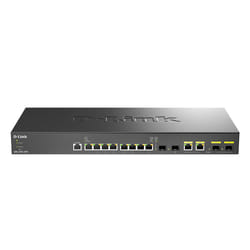 D-Link 8-port 10GBASE-T, 2-port SFP+ and 2-port 10GBASE-T/SFP+ combo Multi-Gigabit Smart Managed Switch