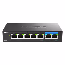 D-Link DMS-107/B - 7-Port Multi-Gigabit Unmanaged Switch, Unmanaged, Gigabit Ethernet (10/100/1000)