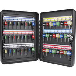 Barska Wall Mount Adjustable Cabinet with Colorful Tag Labels Key Lock Box  48 Position  Black