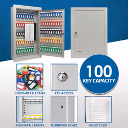 Barska CB13534 Key Lock 100 Position in Wall Adjustable Key Cabinet Lock Box Flange Gray