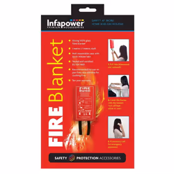 Infapower Wall Mountable 1 Metre Glass Fibre Fire Blanket with 10 Year Warranty (X012)