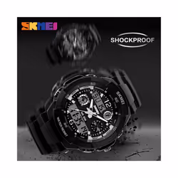 Kids Shockproof Waterproof Digital Watch Outdoor Boy Sport - black L Adult strap