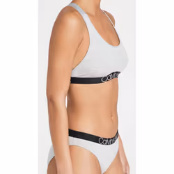 Calvin Klein Women's Reconsidered Comfort Unlined Bralette  Grey Heath