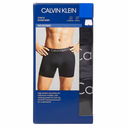 Calvin Klein Mens 3 Pack Chromatic Microfiber Boxer Briefs (Black/Blac