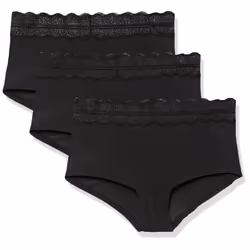 Calvin Klein Women's Micro with Lace Band Hipster Panty Black 3 Pack
