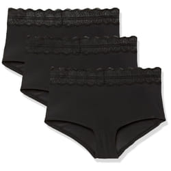 Calvin Klein Women's Micro with Lace Band Hipster Panty  Black 3 Pack