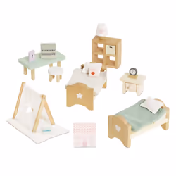 Le Toy Van - SugarPlum Wooden Bedroom Set | Dolls House Accessories Play Set For Dolls Houses | Girls and Boys Doll House Fur ...