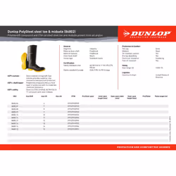 Dunlop Protective Footwear 16"""""""" Polyblend Steel Toe  S/M  100% Waterproof PVC  Lightweight and Durable8680200.14  Size 14 US