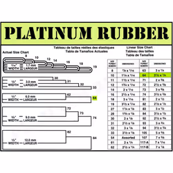 Black High Heat UV Resistant #64 Platinum Rubber Crepe Band Made in USA (3 1/2"""" x 1/4"""") Large Premium Fishing/Angler Rubberbands (64-1lb)