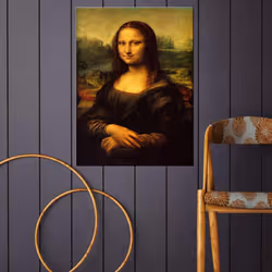 red Mona Lisa by Leonardo Davinci Oil Painting Reproduction Giclee Wall Art Canvas Prints Gallery Replica Vintage Home Decor Painting of Lobby Dining