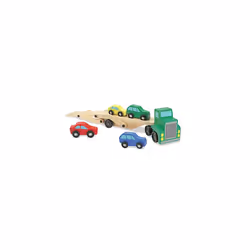 Melissa & Doug Car Carrier Truck and Cars Wooden Toy Set With 1 Truck