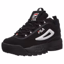 Fila Boy's Disruptor III Sneaker Black/White/Vintage Red 5.5 Little