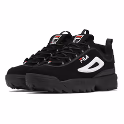 Fila Men's Strada Disruptor fashion sneakers  Black/White/Vin Red  8.5