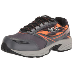 Fila Men's Memory Meiera 2 Slip Resistant Composite Toe Trail Running Shoe Shoe  Castlerock/Black/Vibrant Orange  10 D US
