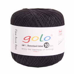 golo crochet Thread Size 10 for Black cotton crochet Yarn for crocheting Black 6-901