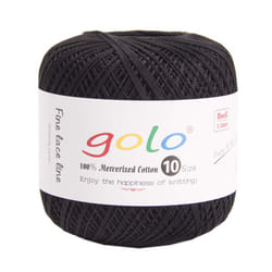 golo crochet Thread Size 10 for Black cotton crochet Yarn for crocheting Black 6-901