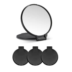 Compact Mirror Bulk Round Makeup Mirror for Purse, Set of 3, 2.6"" L x 2.37"" W (Black)