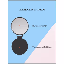 Compact Mirror Bulk Round Makeup Mirror for Purse, Set of 3, 2.6"" L x 2.37"" W (Black)