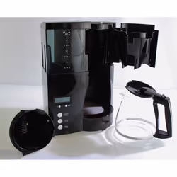 Melitta Filter Coffee Maker with Glass Pourer, Hot Hold and Timer Function, Optima Timer, Black, 100801