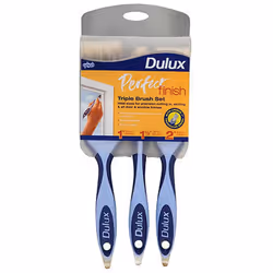 Dulux 400325 Perfect Finish Triple Brush Set, 3 Pieces - Blue