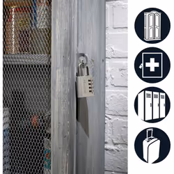 Master Lock 7640EURD Combination Padlock in Aluminium, Grey, 4 x 7.8 x 1.5 cm