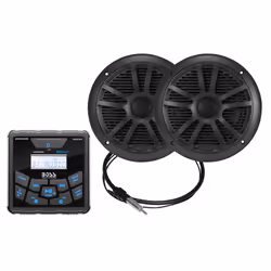 BOSS Audio Systems MCKGB450B.6 6.5 Inch Speakers & Marine Boat Gauge Stereo - Bluetooth Head Unit  No CD DVD Player  AM/FM Ra ...