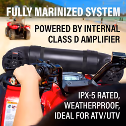 BOSS Audio Systems ATV6.5B ATV UTV Weatherproof Sound System - 6.5 Inch Speakers  1.5 Inch Tweeters  Built-in Amplifier  Bluetooth  Easy Ins