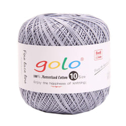 golocrochet Thread Balls Size 10 cotton Thread Yarn for crocheting Bright Silvery grey Yarn666