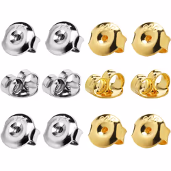 DELECOE 14K Gold Plated Earring Backs Replacements  925 Sterling Silver Hypoallergenic Secure Gold Earring Backs Locking for  ...