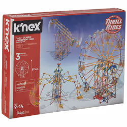 K'NEX Thrill Rides 3-in-1 Classic Amusement Park Building Set for Ages 9+, Engineering Education Toy, 744 Pieces