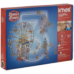 K'NEX Thrill Rides 3-in-1 Classic Amusement Park Building Set for Ages 9+, Engineering Education Toy, 744 Pieces