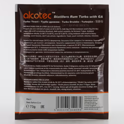 10x Alcotec Distillers Yeast Rum with Glucoamylase Enzyme 73g 25L