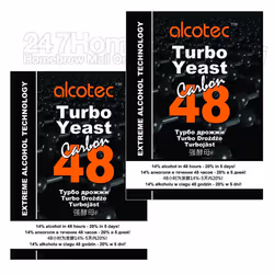 2x Alcotec Carbon 48 Turbo Yeast with Activated Carbon