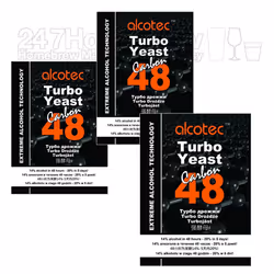 3x Alcotec Carbon 48 Turbo Yeast with Activated Carbon