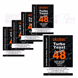 5x Alcotec Carbon 48 Turbo Yeast with Activated Carbon