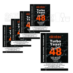 5x Alcotec Carbon 48 Turbo Yeast with Activated Carbon