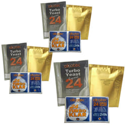3x Alcotec 24 Turbo Yeast, TurboKlar & Liquid Carbon Homebrew Vodka Spirit