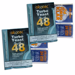 2x Alcotec 48 Dual Purpose Turbo Yeast AND TurboKlar Homebrew Vodka Spirit