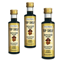 3x Still Spirits Top Shelf Spiced Rum 50ml Essence Flavours 2.25L