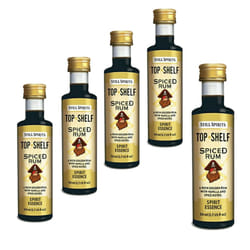 5x Still Spirits Top Shelf Spiced Rum 50ml Essence Flavours 2.25L