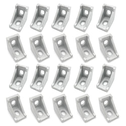 Zeberoxyz 20PCS 2028 Corner Bracket Silver Right Angle 20Series 2 Hole Aluminum Brackets for Slot 6mm Aluminum Extrusion Profile Accessories (20pcs Si