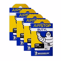Michelin A1 Airstop 700x18-25c Road Bike Tube Bundle 52mm Smooth Presta - 4 PACK