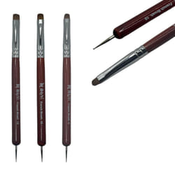 NEVI USA 2-Piece Sable Brush Set: Professional Acrylic French Manicure Clean-up Brush and Bend Nail Dotting Pen | Essential Tools for Precision Nail A