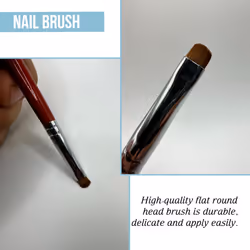 NEVI USA 2-Piece Sable Brush Set: Professional Acrylic French Manicure Clean-up Brush and Bend Nail Dotting Pen | Essential Tools for Precision Nail A