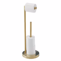 Toilet Paper Roll Holder Stand  NEWRAIN Bathroom Free Standing Toilet Tissue Paper Roll Holder Stand with Reserve Function Br ...