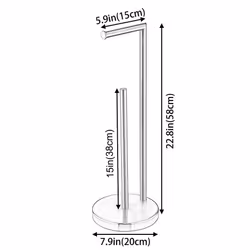 Toilet Paper Roll Holder Stand  NEWRAIN Bathroom Free Standing Toilet Tissue Paper Roll Holder Stand with Reserve Function Brushed Gold