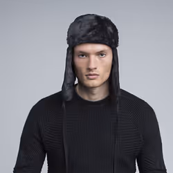 Kangol K0102FA, Hat, Trapper hat, Black, Autumn/Winter, Faux fur, Wool, Wool-Viscose Blend